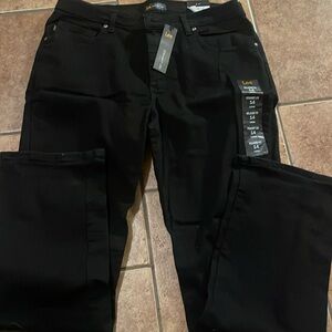 Lee straight leg relaxed fit  mid rise black jeans 14 long